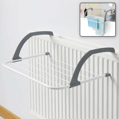 Metal Folding Clothes Drying Rack with Balcony & Indoor Laundry Hanger for Towels, Socks, and Small Clothes