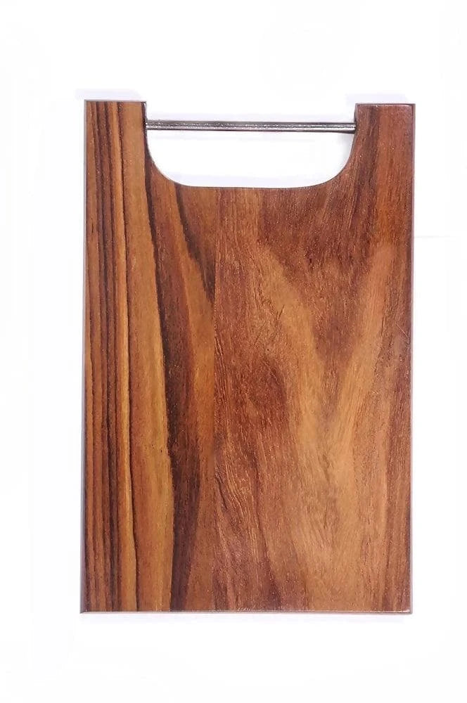 Rose Wood Chopping Board Slim Board ( Steel Handle Straight) - HalfPe