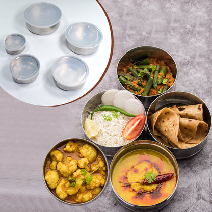 5 In 1 Stainless Steel Food Storage Airtight & Leak Proof Lunch Box