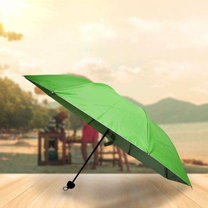 Portable 3-Fold Umbrella Solid UV Protection & Rain Shield for Men & Women