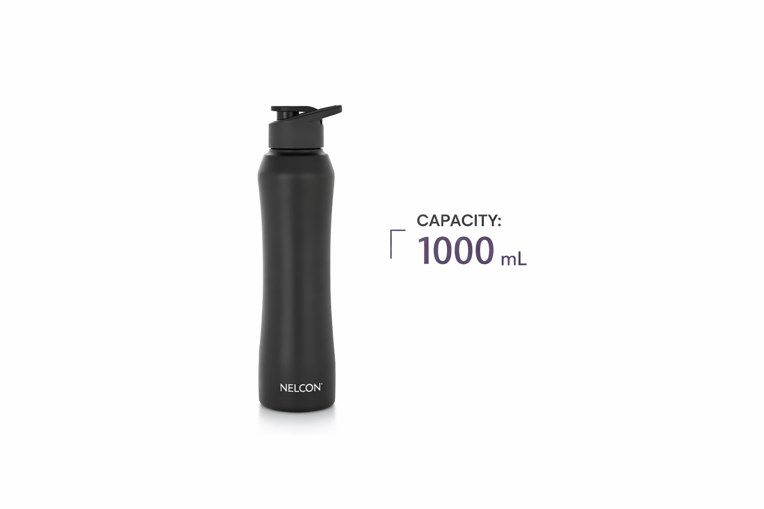 Nelcon Stainless Steel Water Bottle 1000 ml – Leak-Proof, Durable, Matte Finish, Reusable Drinking Bottle