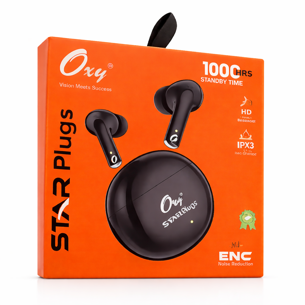 Oxy Star R Plus Wireless Earbuds – ENC Noise Reduction, HD Voice, IPX3 Water Resistant, 100H Standby Dreams Gadgets
