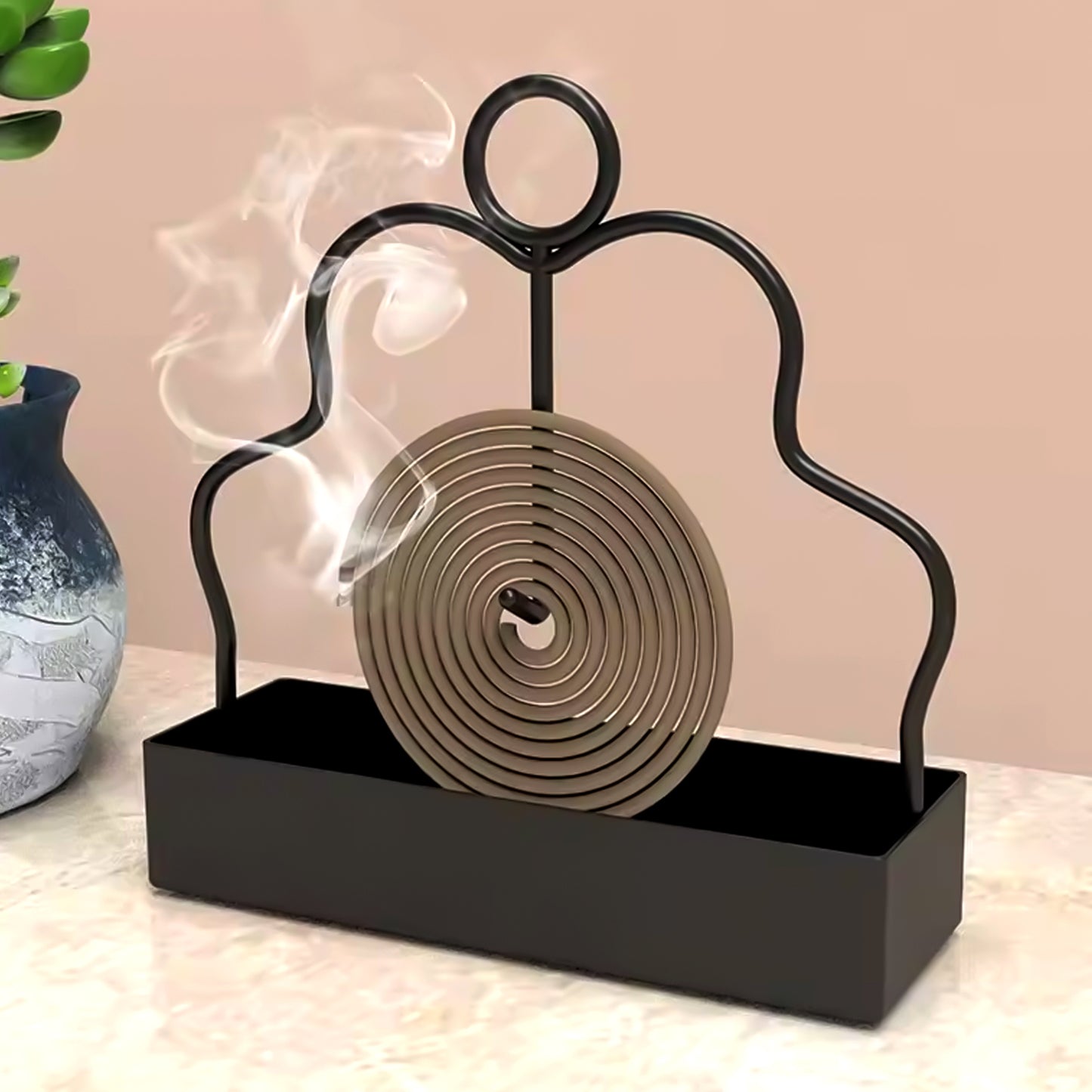 Mosquito Coil Holder Stand with Ash Catcher Tray for Safe, Smokeless-Edge Coil Burner for Home, Balcony & Outdoor Use (1 Pc)