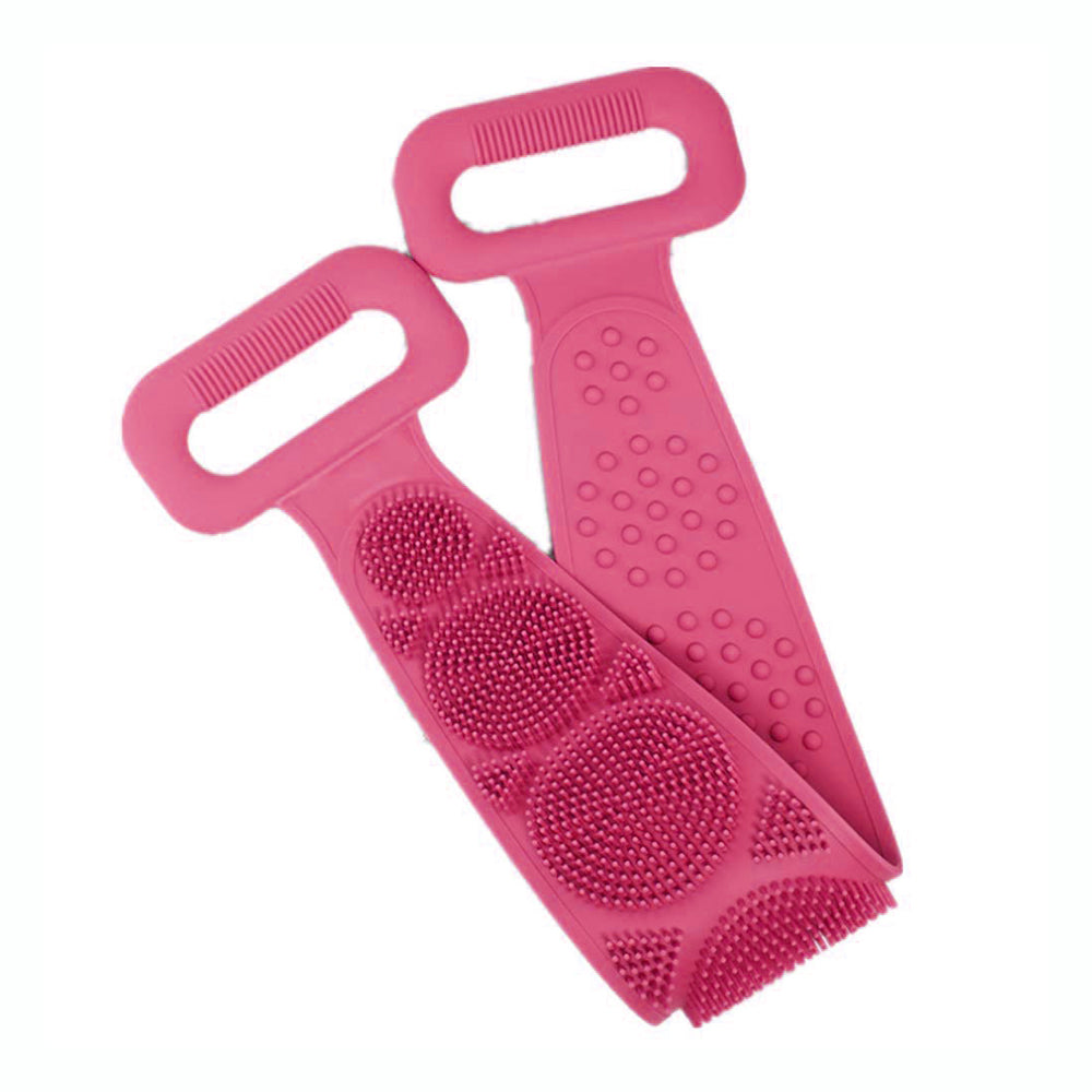 Silicone Body Back Scrubber Double Side Bathing Brush For Skin Deep Cleaning