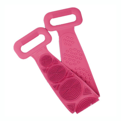 Silicone Body Back Scrubber Double Side Bathing Brush For Skin Deep Cleaning