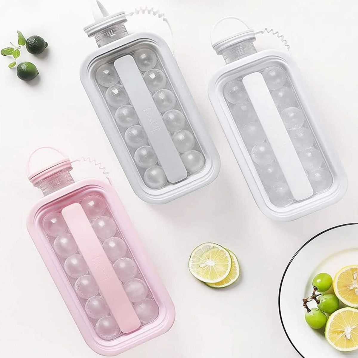 Ice Cube Trays 2 In 1 Portable Ice Ball Maker 17 Round Ice Cube Mold  (1 Pc) HP DD