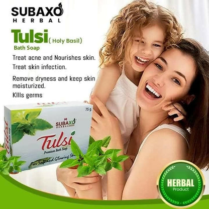 Subaxo Tulsi Bath Soap (75 g Each, Pack Of 2) & Neem Herbal Face Wash (100ml,Combo) - HalfPe