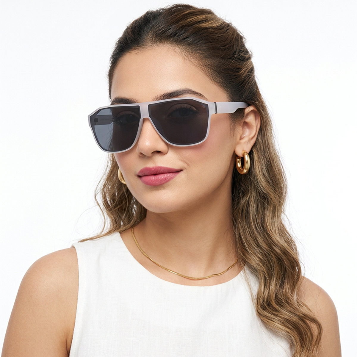 Eyejack Transparent Wayfarer Sunglasses for Men and Women - Style 1248 - worn by a male model (image 3)