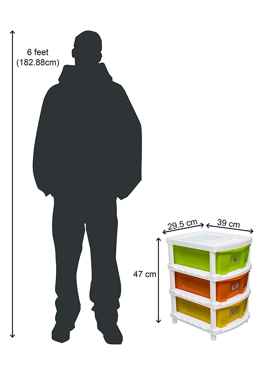 Veer Multipurpose Plastic Modular Multicolour 3 Drawer System, Chest Storage Organizer, Large Container Rack Set for Home Office and Kitchen