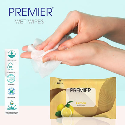 Premier Refreshing Face Cleaning Wet Wipes (75 Sheets) | 25 Pulls per Pack | Pack of 3 Assorted | Soft, Skin-Friendly, Alcohol-Free | Perfect for Home, Travel & Office | Hydrates for Instant Freshness HP Xpress