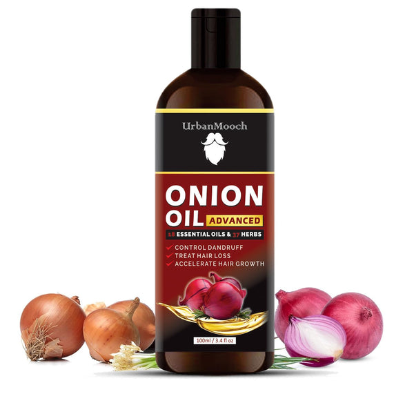 UrbanMooch Onion Hair Oil For Hair Growth & Hair Fall Control | Natural Hair Growth With Red Onion, Bhringraj, Amla, Argan, Coconut & More | No Parabens Or Mineral Oils, 100Ml Lohiya Retails