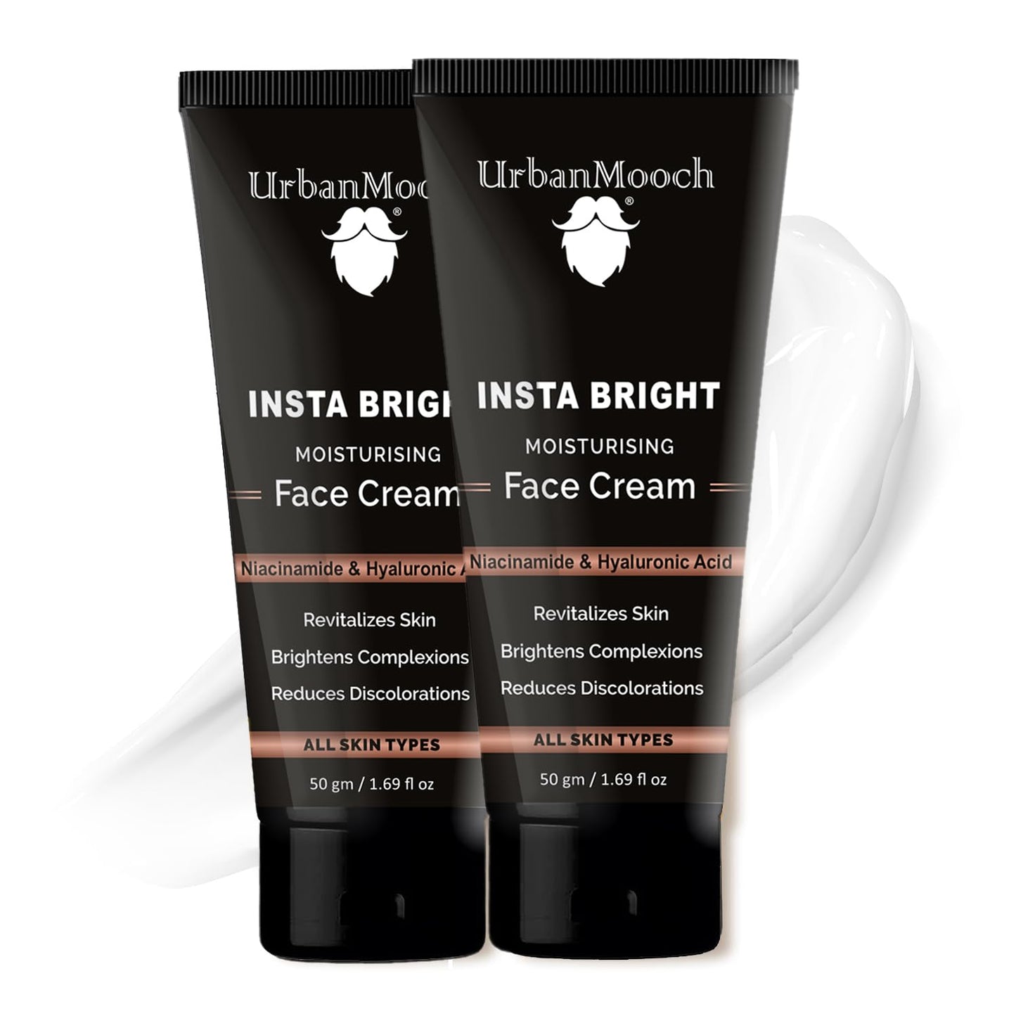UrbanMooch Pack of 2 Insta Bright Lightening & Brightening Face Cream For Men with Hyaluronic Acid, Vitamin E and Niacinamide for Skin Brightening & Glowing Skin, 50 gm Each Lohiya Retails