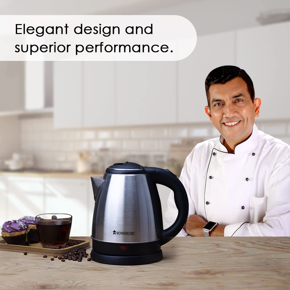 Wonderchef Crescent 1.5 L Electric Kettle Beverage Maker – Black