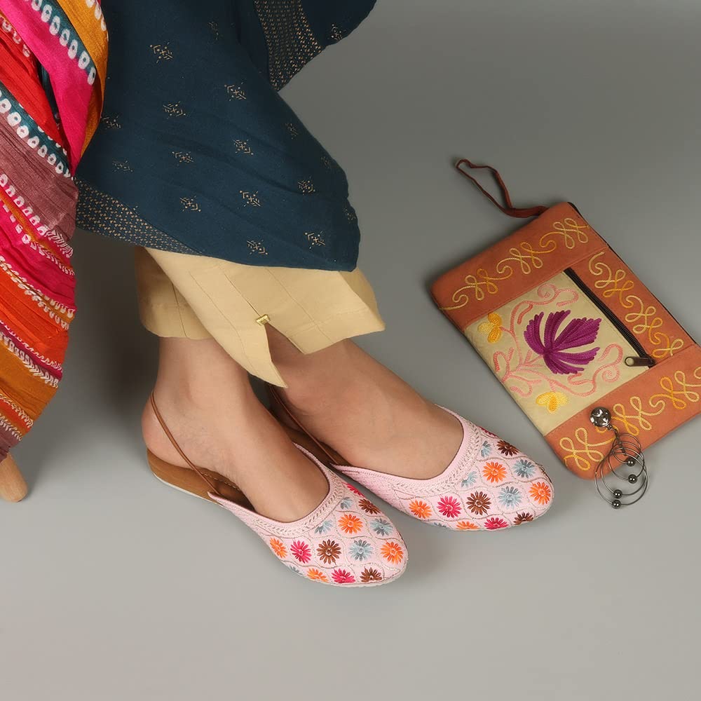 Indifeet Jutti for Women - Pink - Image 3