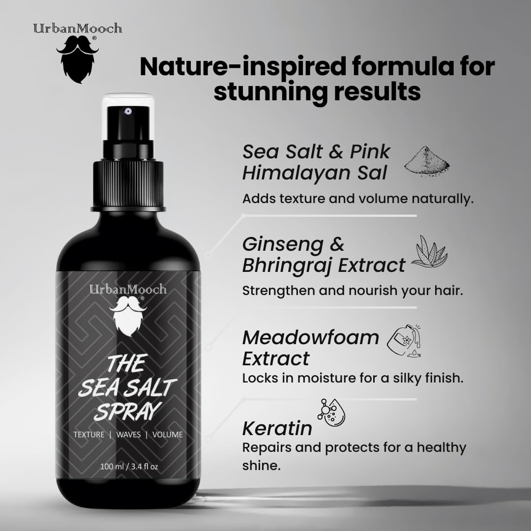 UrbanMooch Hair Styling Set with Volumizing Powder 15g and Sea Salt Spray 100ml, | Matte Finish Hair Wax Powder | Volume | Texture Lohiya Retails