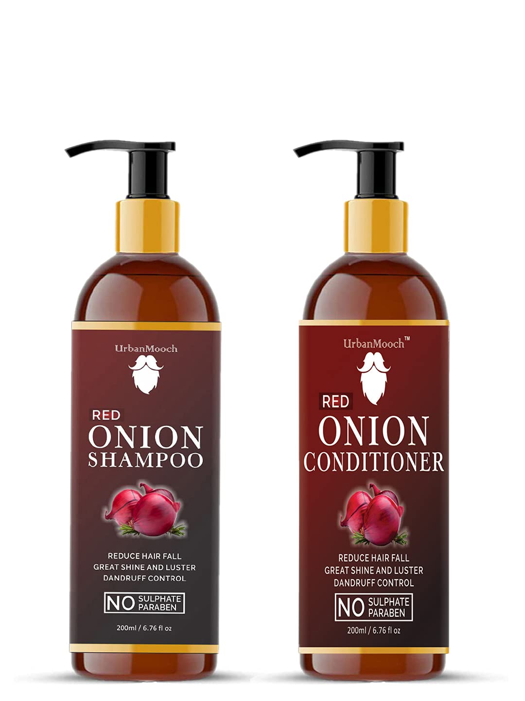 UrbanMooch Hair Fall Control Shampoo & Conditioner Combo with Pea Protein & Onion Extract for Stronger Hair - (200 ml + 200ml) Lohiya Retails