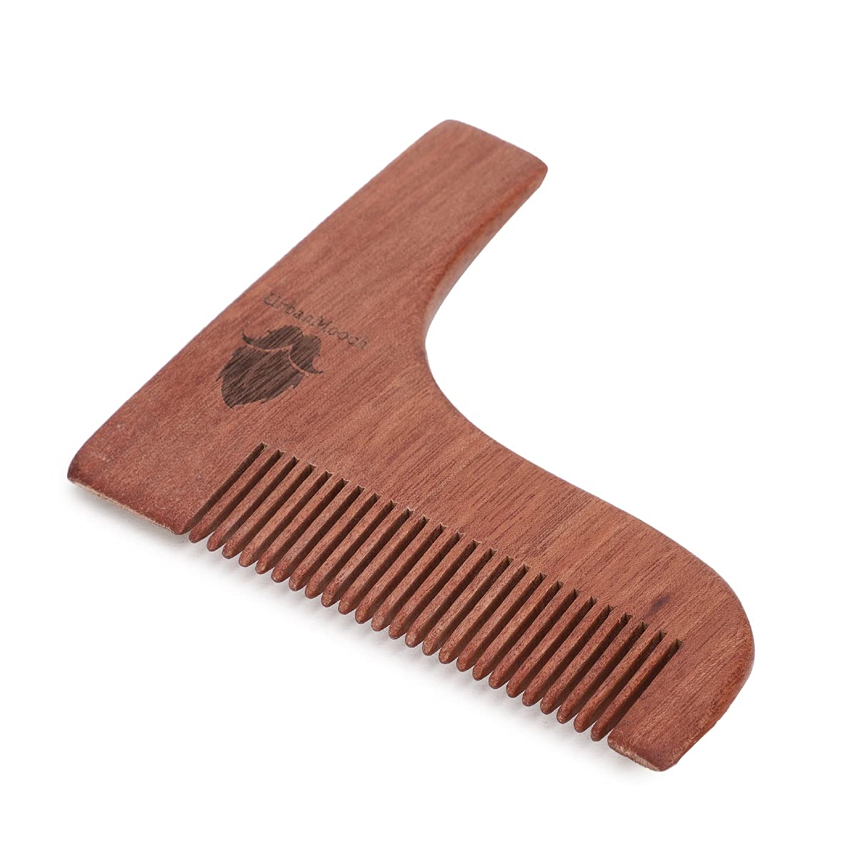 UrbanMooch Red Sandalwood Beard Shaper Comb For Men | Beard Shaping Tool For Best Shape Of Beard | Sandalwood Hair Comb | Style Your Beard Your Way At Home Lohiya Retails