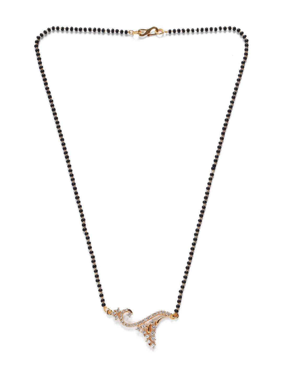 Set Of 2 American Diamond Rose Gold Plated Mangalsutra Set
