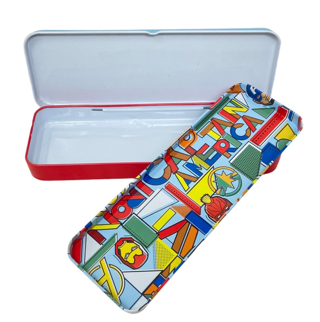 QIPS by HMI AVENGERS & Disney Double Layer Stationary Organizer for Kids Metal Pencil Box.