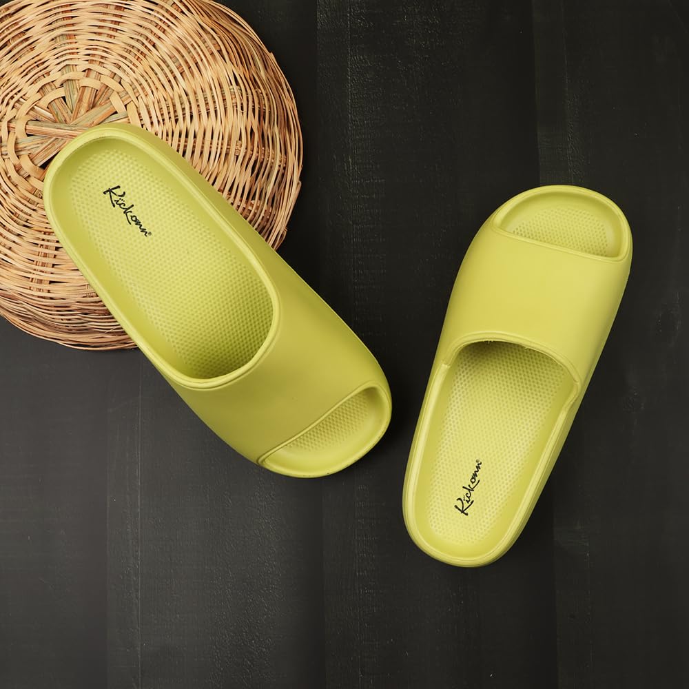Indifeet Casual Sliders for Women - Neon Green - Image 7