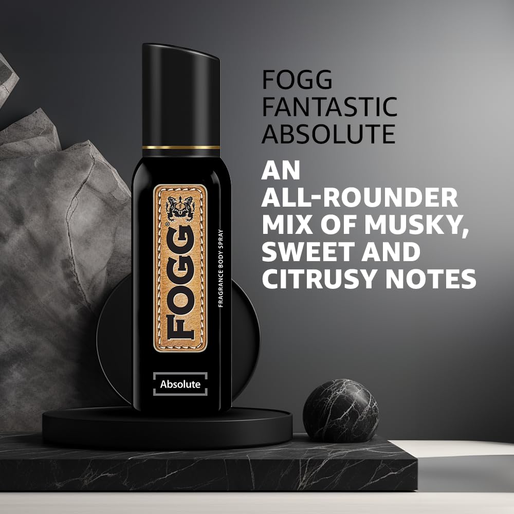 Fogg Fantastic Absolute No Gas Body Spray for Men – Long Lasting Citrus Aromatic Deodorant, 150ml HP Xpress