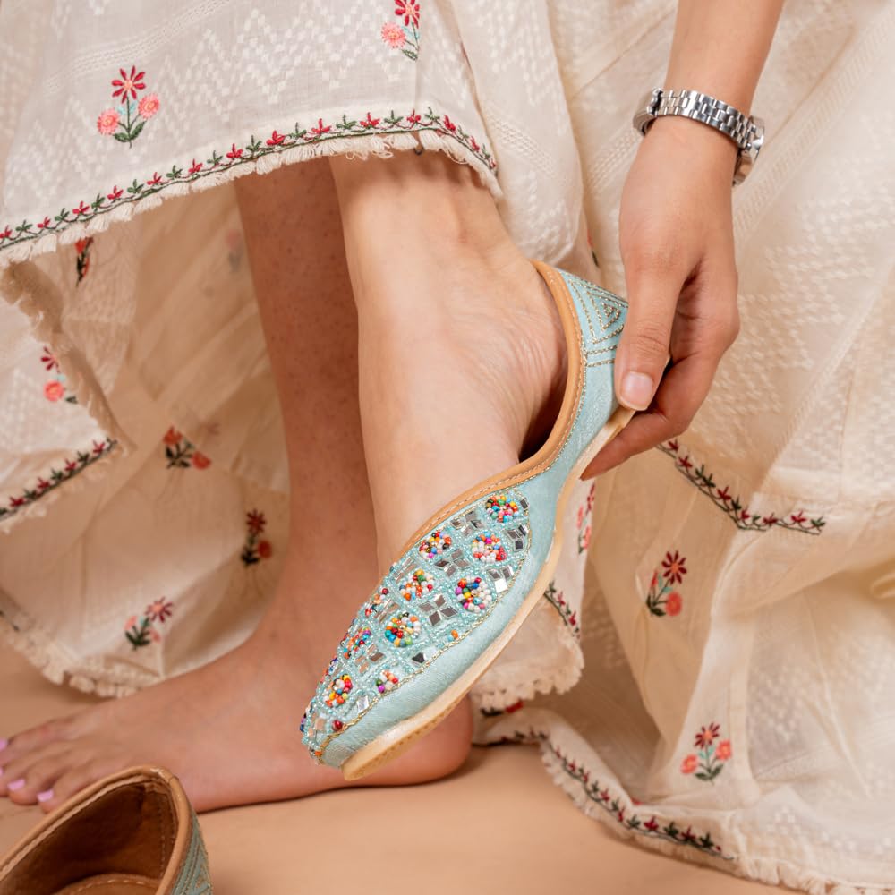Indifeet Jutti for Women - Blue - Image 3