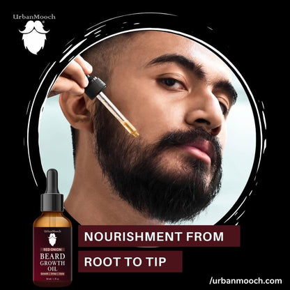 UrbanMooch Improved Onion Beard Growth Oil For Men | Enriched With Natural Herbs & Jadibuti (30 Ml) | Beard Softener | Paraben Free | Fills Patchy Beard | For Thicker & Longer Beard Lohiya Retails