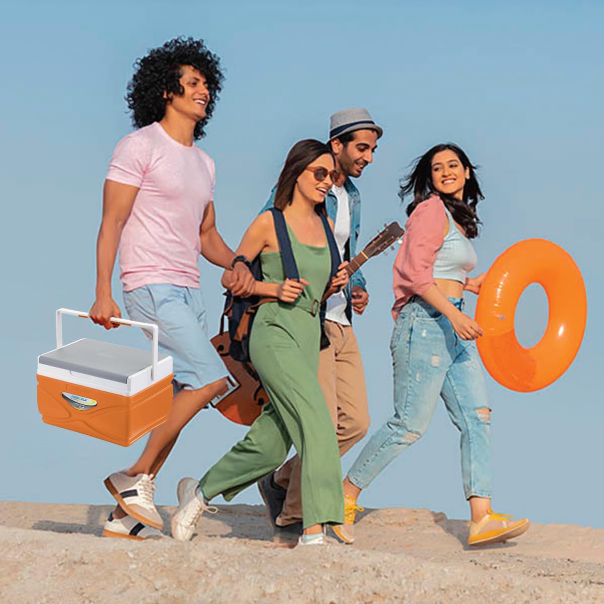 Pinnacle Prudence 11L Chiller Ice Box | Fits 16 Cans | Hold Ice Upto 48hrs | Lid Used as Tray | Portable Insulated Ice Cooler Box for Car Travel,Parties, Medical, Picnics, Camping, Sports(Multicolor)