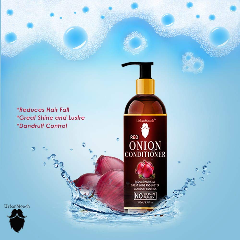 UrbanMooch | Red Onion Shampoo + Conditioner Combo | Hair Fall Control & Strengthening | For Men & Women | Set of 2 | 200ml Each Lohiya Retails