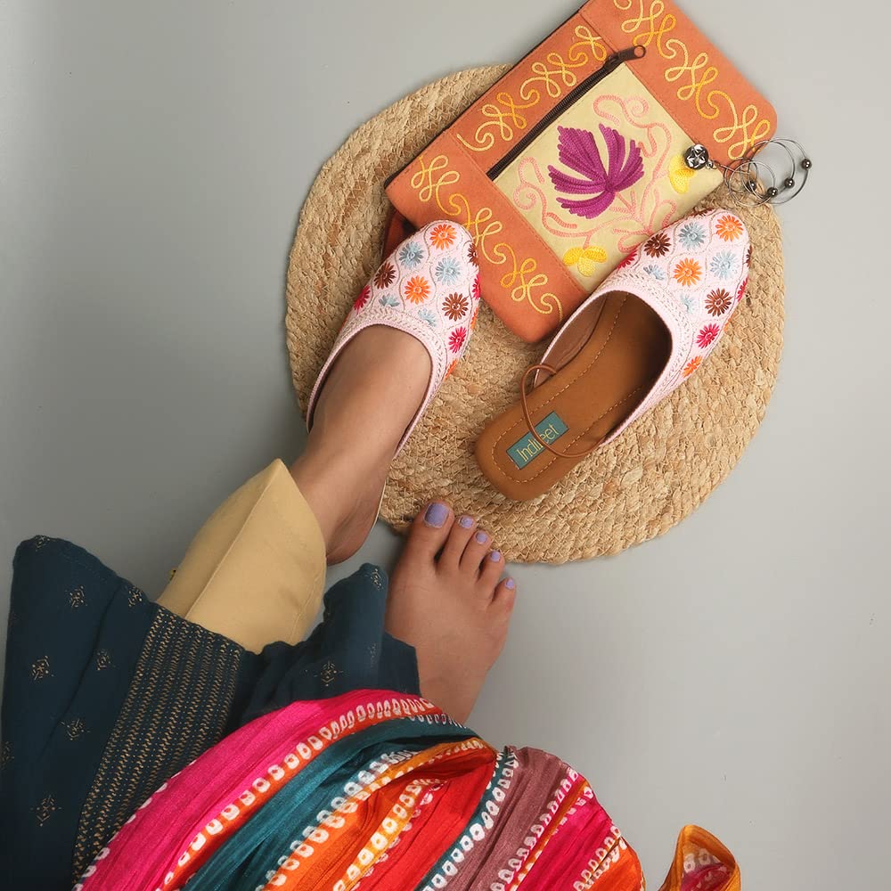 Indifeet Jutti for Women - Pink - Image 4