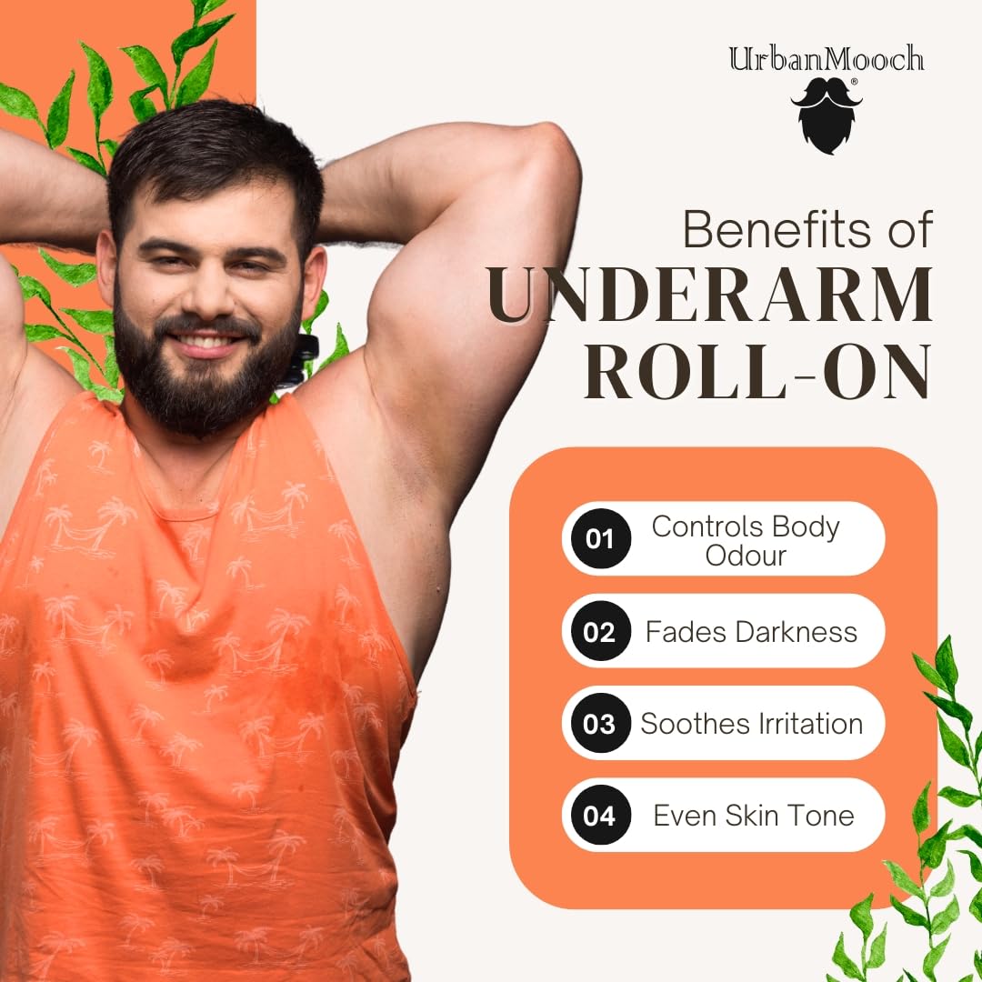 UrbanMooch 4 in1 Everyday Essentials Men's Skincare Kit with Face Brightening Cream | Vitamin C Body Wash | Detan Face Scrub | Underarm Roll-On | Rakhi Gift for Brothers Lohiya Retails