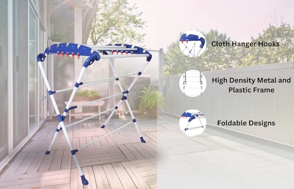 Foldable Cloth Drying Stand – Mini, Blue