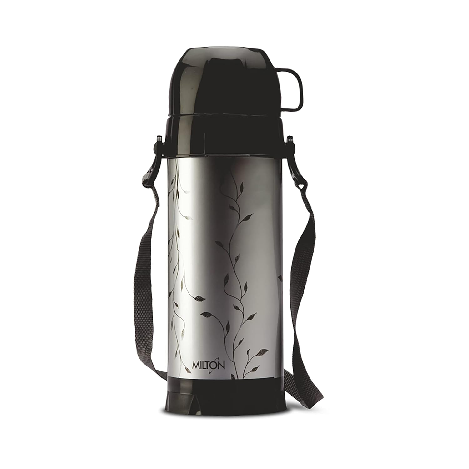 Milton Eiffel 1000 Plastic Insulated Flask, 910 ml, Black | BPA Free | Easy To Carry | Food Grade