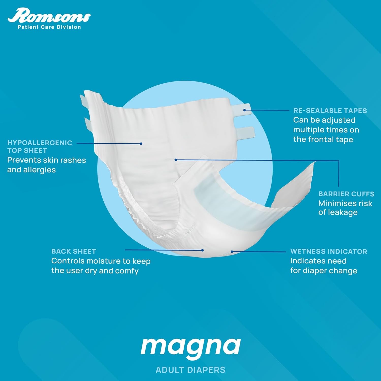 DIGNITY Magna Tape Style Adult Diapers - XXL (10 Pieces) With Wetness Indicator and Leakage Protection Upto 8-10 Hrs.