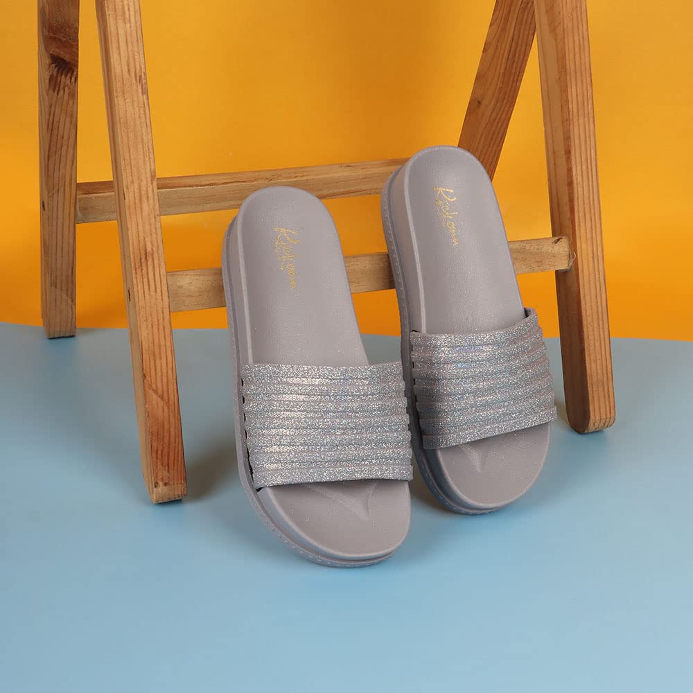 Indifeet Fancy Slippers for Women - Grey - Image 8
