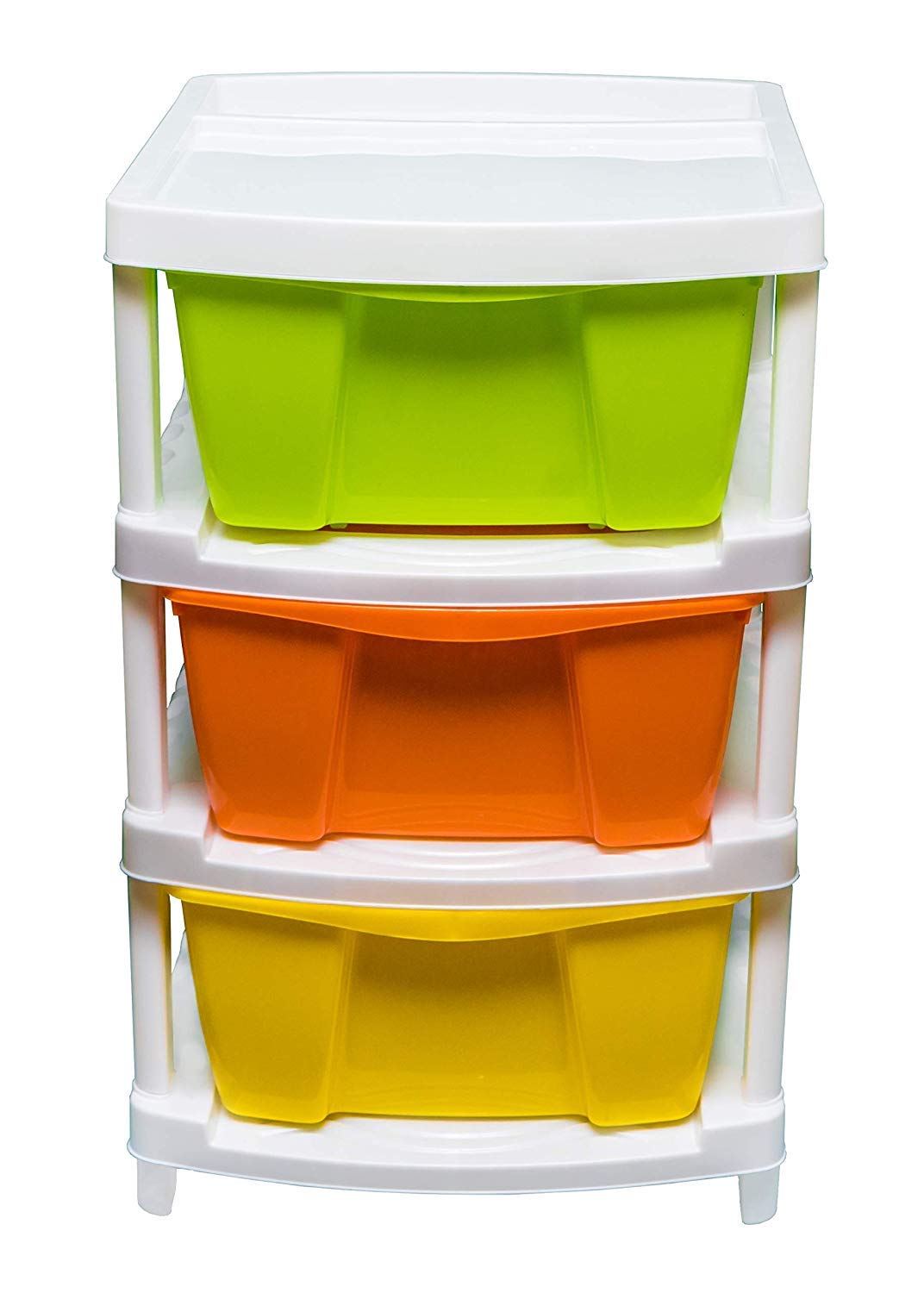 Veer Multipurpose Plastic Modular Multicolour 3 Drawer System, Chest Storage Organizer, Large Container Rack Set for Home Office and Kitchen