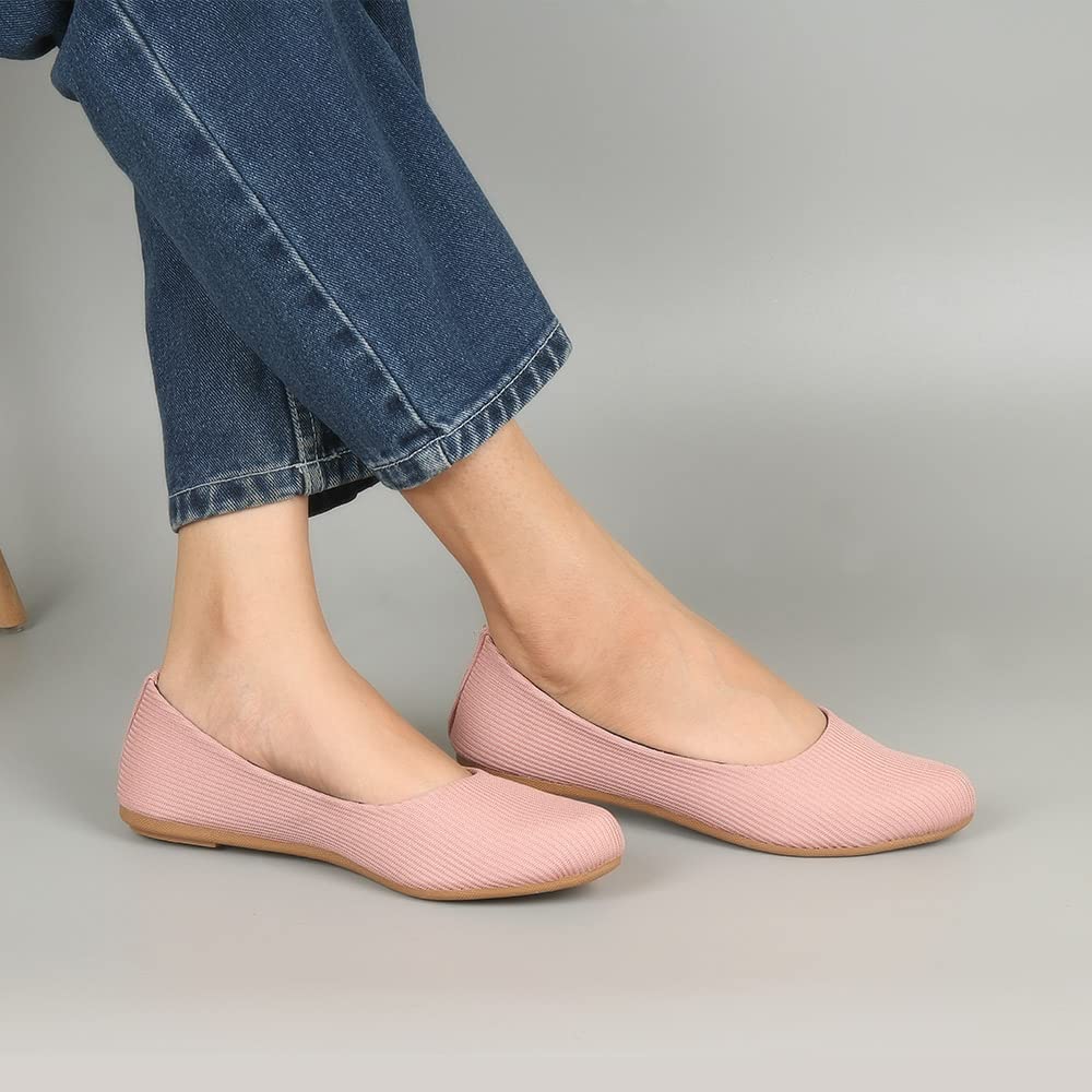 Indifeet Casual and Comfortable Ballerina Flats for Women - Peach - View 4