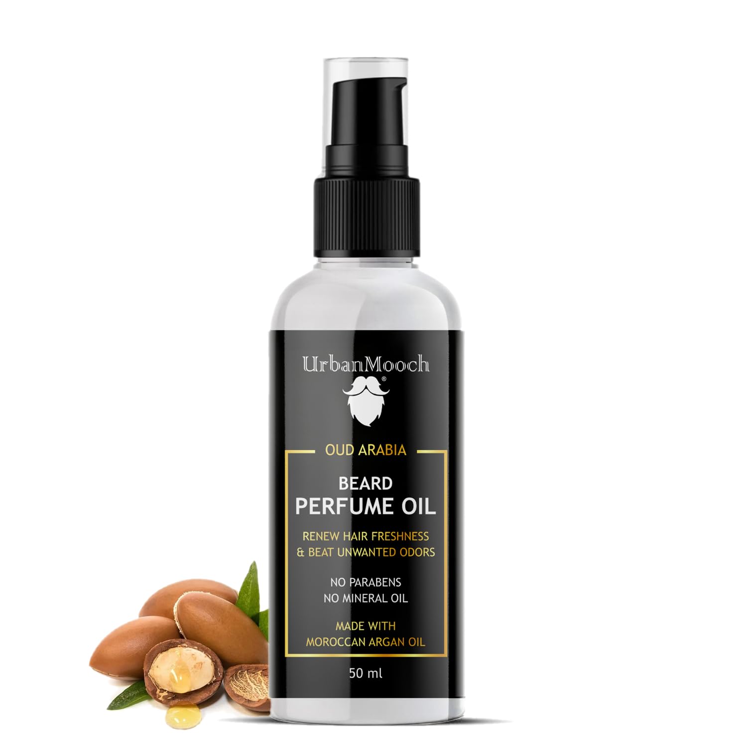 UrbanMooch Beard Perfume Oil for Men | Long-Lasting Masculine Fragrance | Nourishes Beard | Premium Oil-Based Scent | 50ml Beard Grooming Essential Lohiya Retails