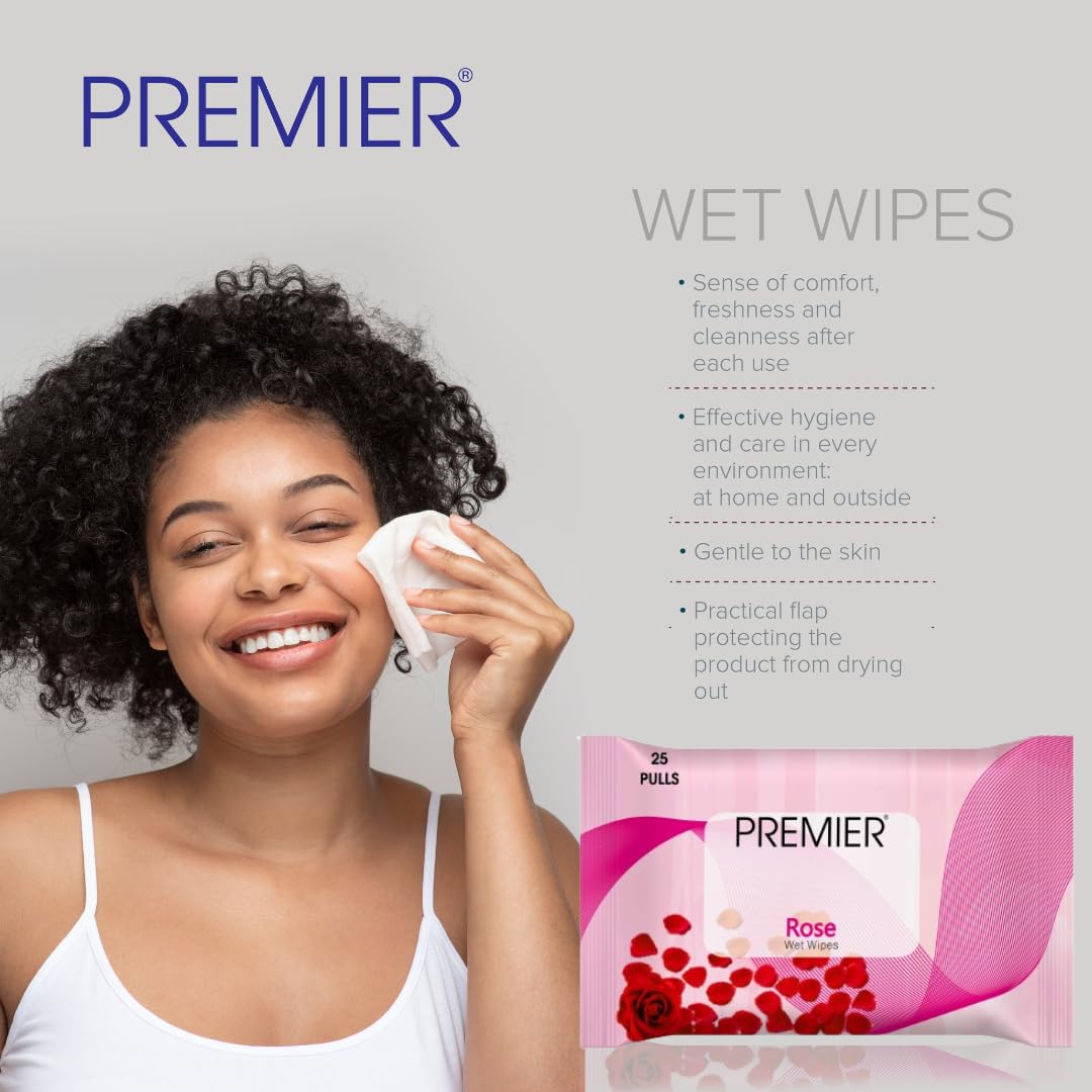 Premier Refreshing Face Cleaning Wet Wipes (75 Sheets) | 25 Pulls per Pack | Pack of 3 Assorted | Soft, Skin-Friendly, Alcohol-Free | Perfect for Home, Travel & Office | Hydrates for Instant Freshness HP Xpress