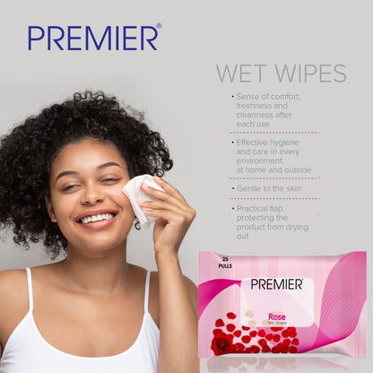 Premier Refreshing Face Cleaning Wet Wipes (75 Sheets) | 25 Pulls per Pack | Pack of 3 Assorted | Soft, Skin-Friendly, Alcohol-Free | Perfect for Home, Travel & Office | Hydrates for Instant Freshness HP Xpress