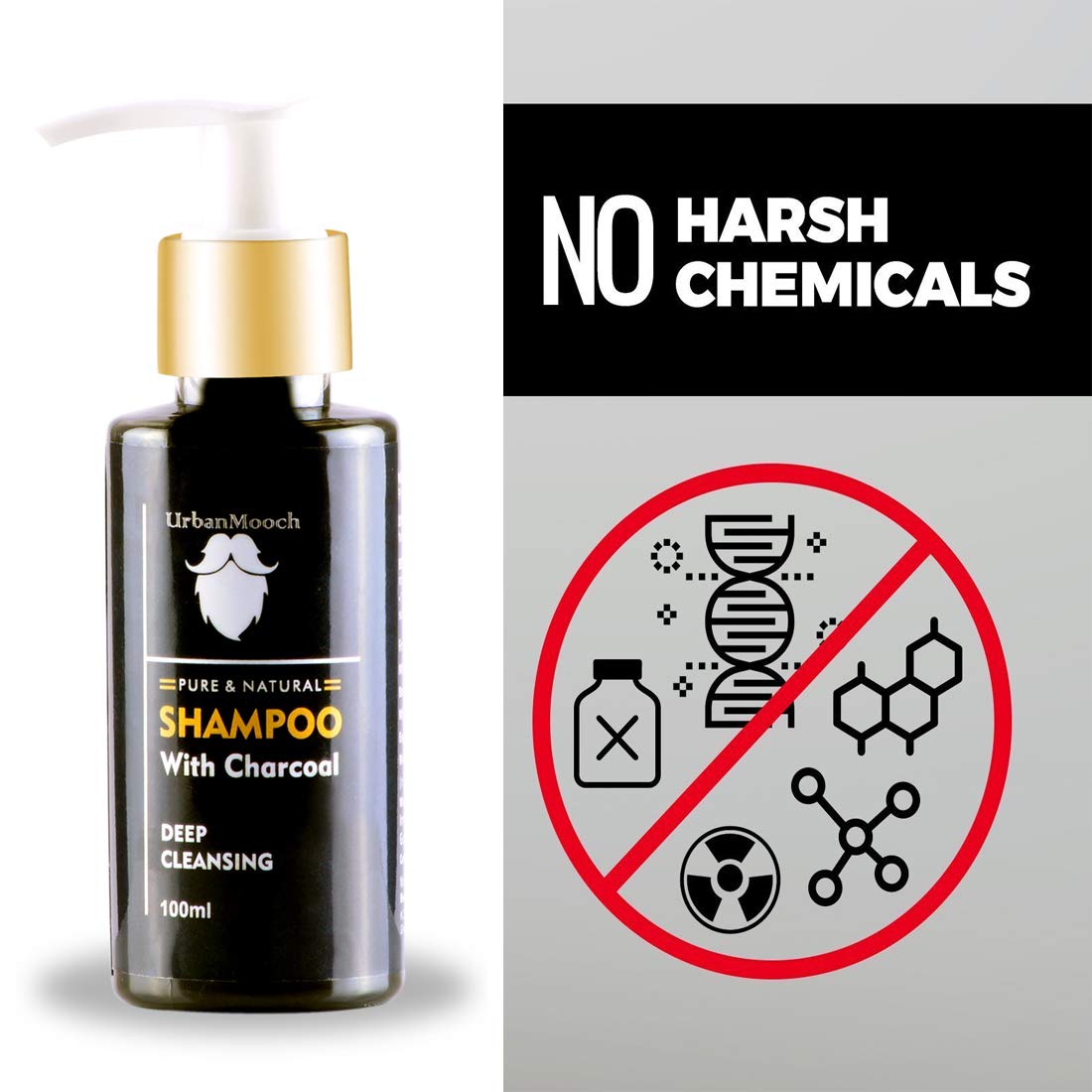 UrbanMooch 3 in 1 Activated Charcoal Kit (Charcoal Peel Off Mask + Charcoal Face Wash + Charcoal Shampoo) For Blackheads Removal, Dirt Removal, Skin Brightening & Shining Hair Lohiya Retails