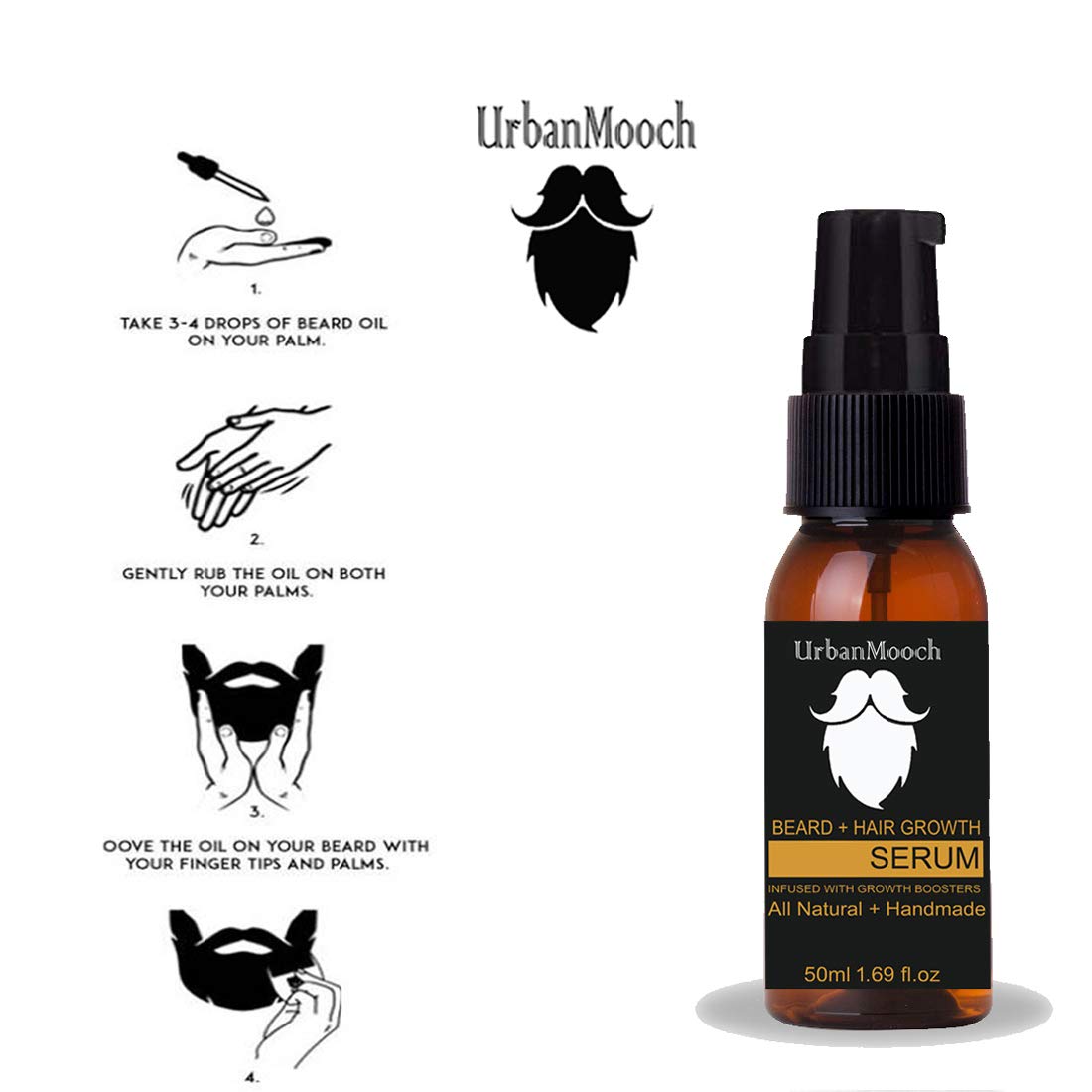 UrbanMooch Beard Growth Serum & Hair Growth Serum 50Ml For Faster Hair Growth Lohiya Retails