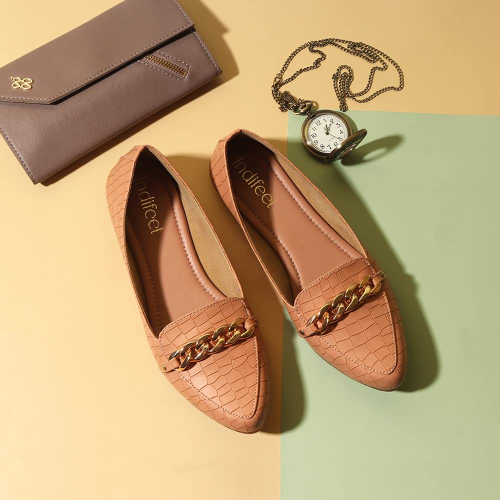 Indifeet Ballerina Shoes for Women - Brown - View 2