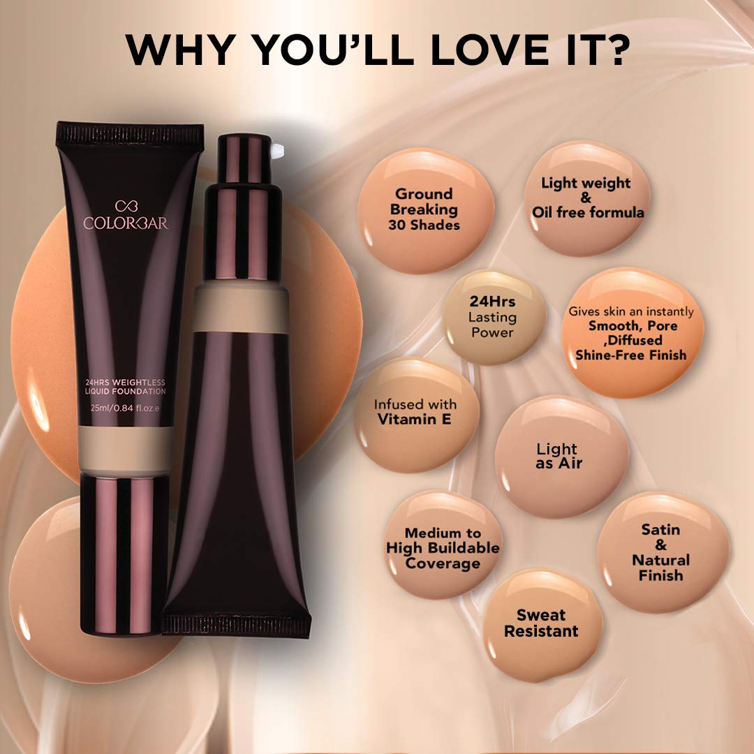 Colorbar 24Hrs Weightless Liquid Foundation - FW 4.3