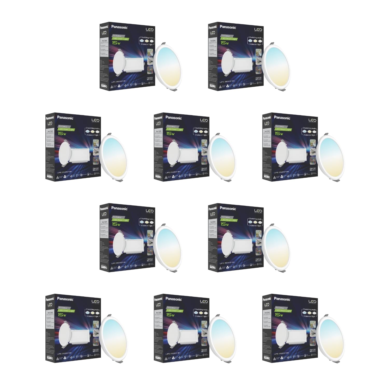 Panasonic 15W 3-in-1 Colour Downlight (Cool/Natural/Warm White)