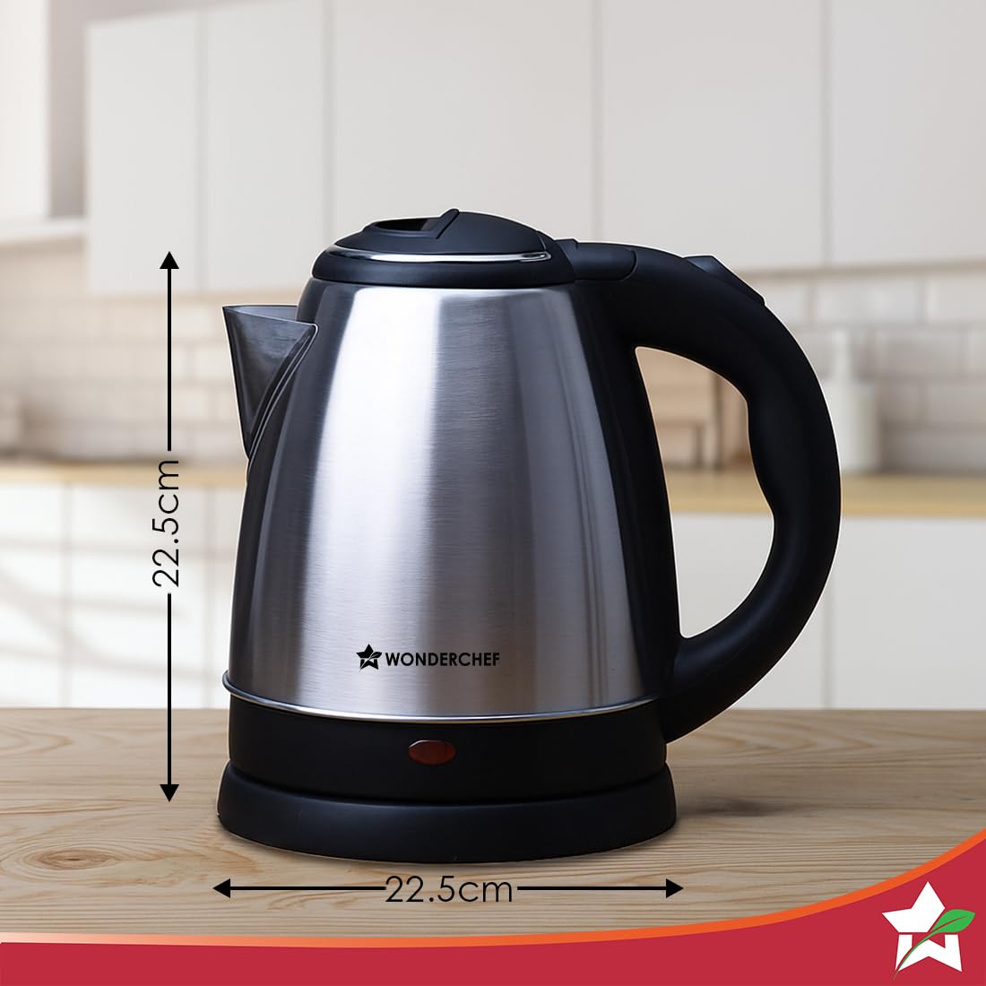 Wonderchef Crescent 1.5 L Electric Kettle Beverage Maker – Black