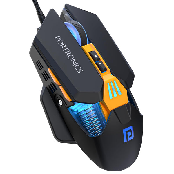 Portronics Vader 2.0 Wired Gaming Mouse 7200 DPI Optical Sensor 1000Hz Polling Rate (Black) Halfpe Deals
