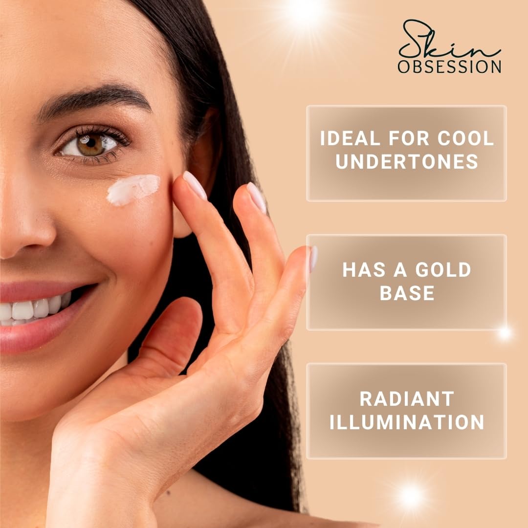 SkinObsession Lumi Glaze+ Gold Highlighting Sunscreen SPF 50 PA+++ with Instant Dewy Glow Lightweight, Non Sticky No White Cast With Niacinamide And Hyaluronic Acid 30g Lohiya Retails