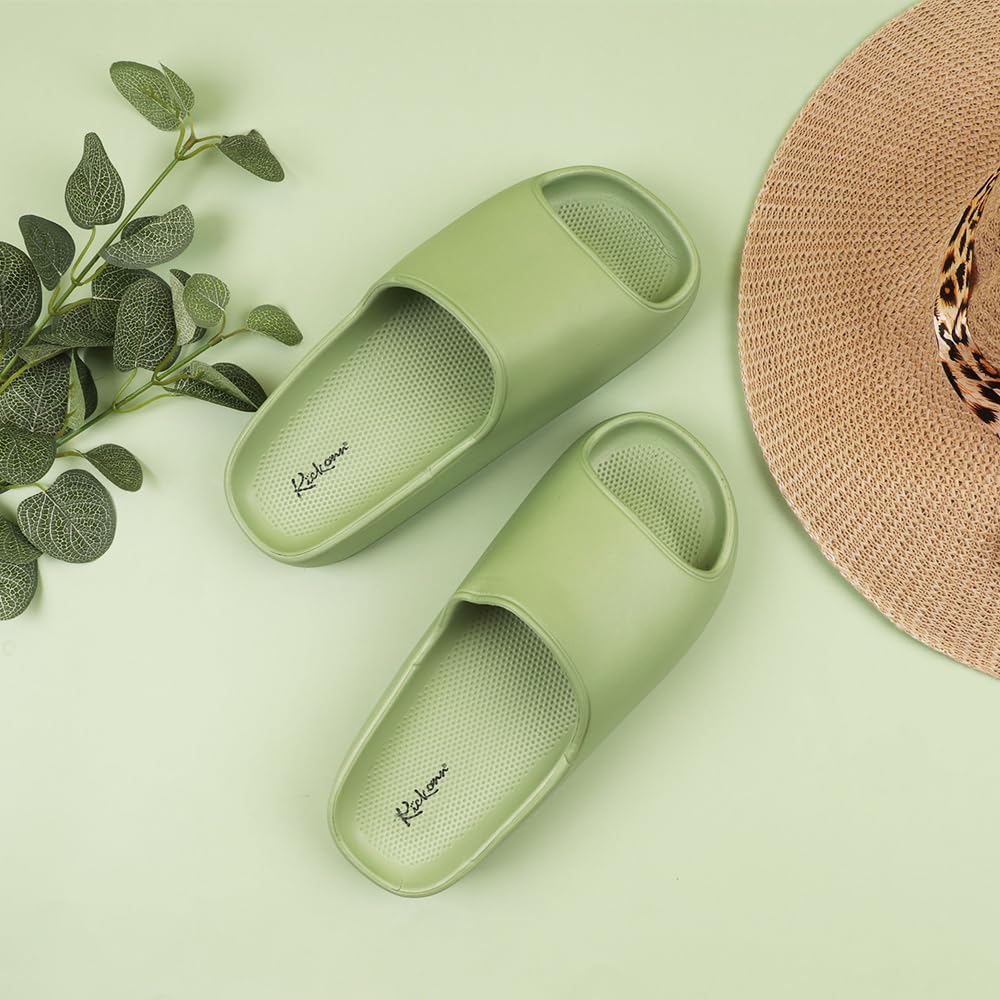 Indifeet Casual Sliders for Women - Green - Image 2