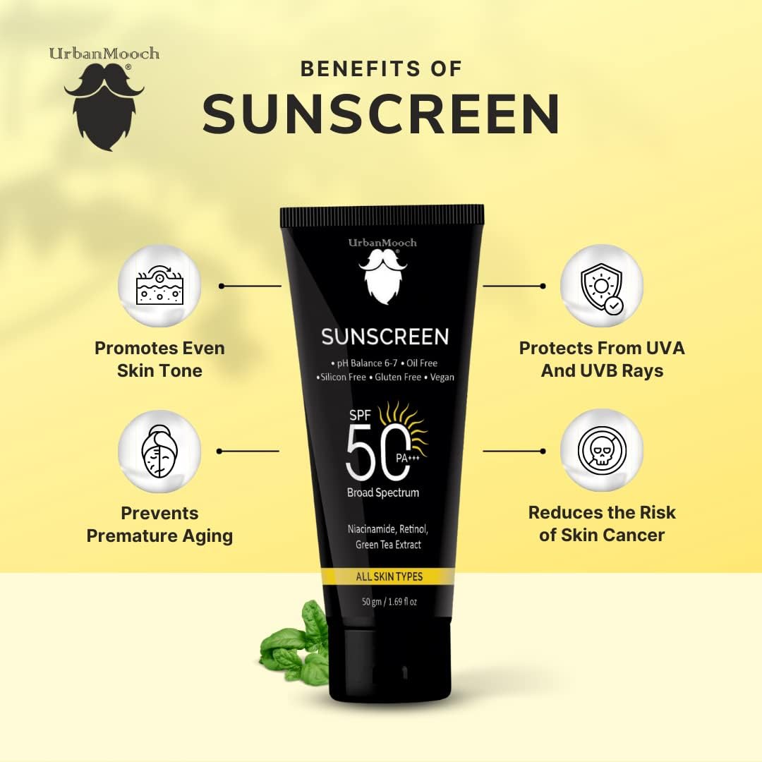 UrbanMooch De-Tan Face Wash with Papaya 100ml and SPF 50 PA+++ Sunscreen 50g, pH Balanced, Oil-Free, Vegan Skincare Combo Lohiya Retails